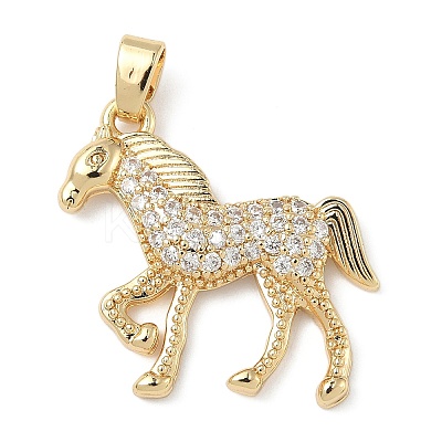 Brass Micro Pave Cubic Zirconia Pendants ZIRC-I356-01G-02-1