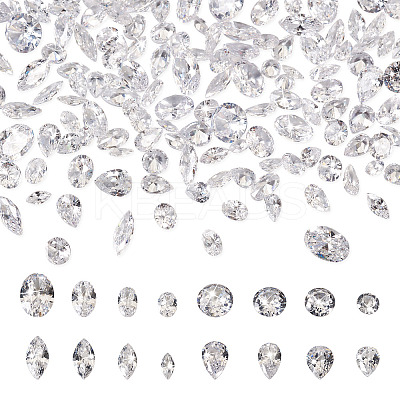 320Pcs 16 Style Cubic Zirconia Cabochons ZIRC-YS0001-03-1
