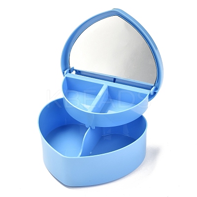 Heart Plastic Jewelry Boxes OBOX-F006-09C-1