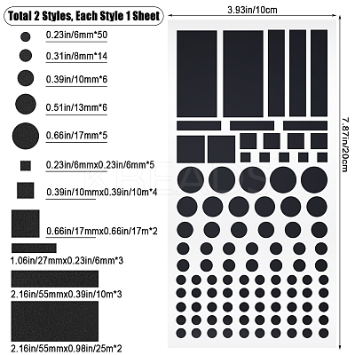 1 Sheet PET LED Covers Blackout Stickers and 1 Sheet LED Covers Semi Shading Blackout Stickers STIC-CN0001-04-1