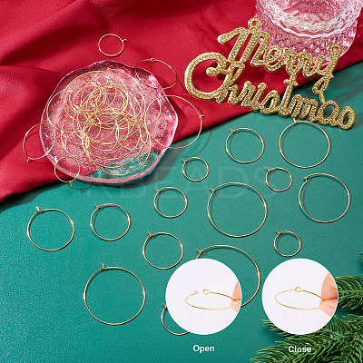 56Pcs 7 Styles 316 Surgical Stainless Steel Hoop Earrings Findings STAS-TA0002-84-1