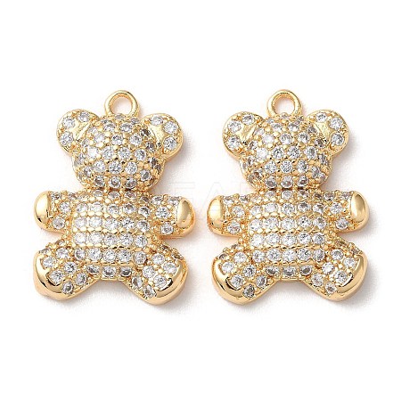 Real 18K Gold Plated Brass Micro Pave Cubic Zirconia Pendants KK-Q779-07G-01-1