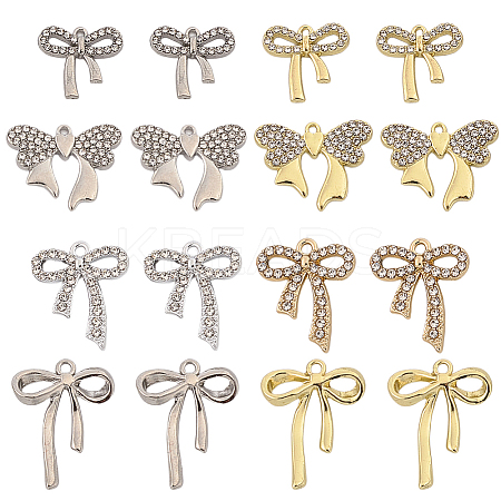 32Pcs 8 Styles Alloy Rhinestone Pendants FIND-SC0016-48-1