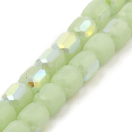Frosted Imitation Jade Glass Beads Strands GLAA-P058-08A-05-1