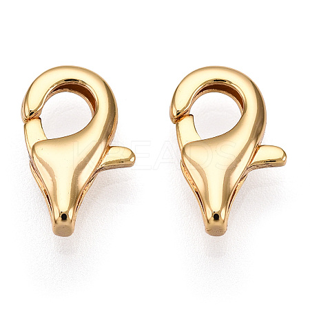 Brass Lobster Claw Clasps X-KK-N254-08G-1