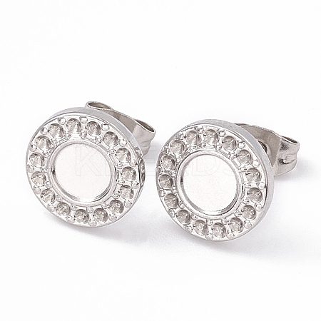 Non-Tarnish 304 Stainless Steel Stud Earring Findings LS-EJEW-G338-01P-1