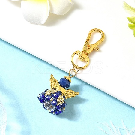 Angel Glass & Alloy Pendant Decorations HJEW-MZ00360-02-1