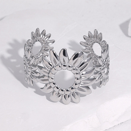 304 Stainless Steel Cuff Bangles for Women FS-WGBD327-01-1