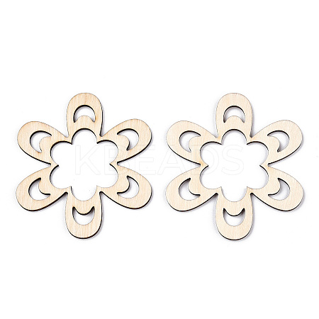Unfinished Natural Poplar Wood Big Pendants WOOD-TAC0012-10-1