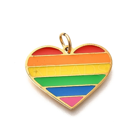 Pride 304 Stainless Steel Enamel Pendants LS-STAS-B079-01G-05-1