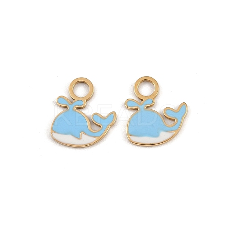 304 Stainless Steel Enamel Charms STAS-G357-02G-02-1