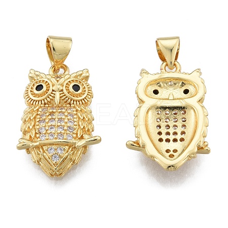 Brass Micro Pave Clear Cubic Zirconia Pendants KK-G431-12G-1