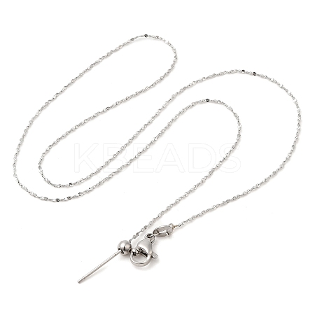 Non-Tarnish 304 Stainless Steel Serpentine Chain Necklace for Women NJEW-G104-07P-1