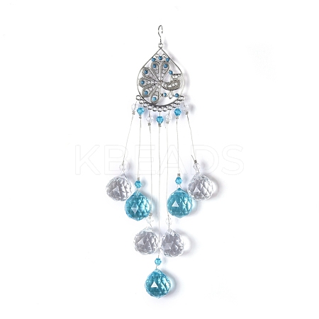 Crystals Chandelier Suncatchers Prisms Chakra Hanging Pendant AJEW-Q142-07-1