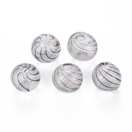 Transparent Handmade Blown Glass Globe Beads GLAA-T012-35D-05-1