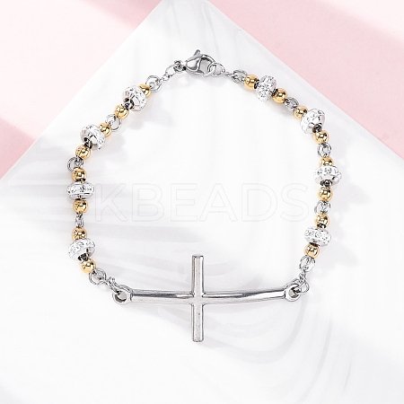 201 Stainless Steel Link Chain Bracelets BJEW-A032-02GP-02-1