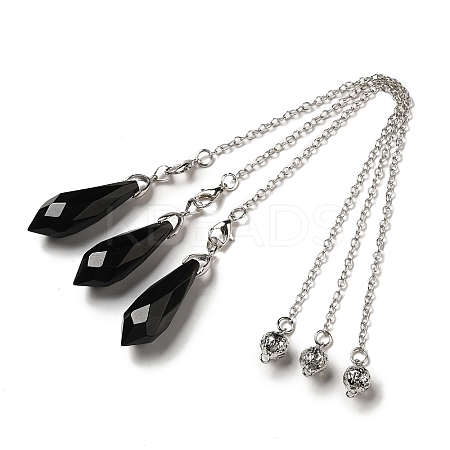 Natural Obsidian Dowsing Pendulum Big Pendants G-H286-03P-06-1