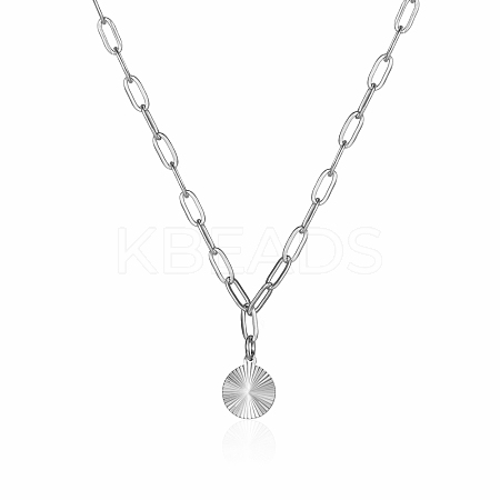 Flat Round Pendant Necklaces QJ5122-2-1