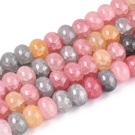Baking Paint Crackle Glass Beads Strands DGLA-N020-01A-03-1
