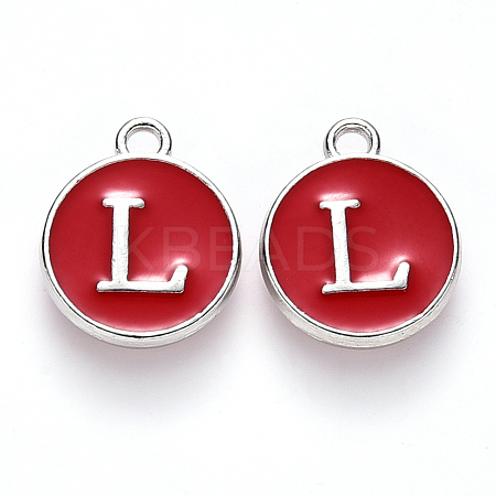 Platinum Plated Alloy Enamel Charms LS-X-ENAM-S118-03L-P-1