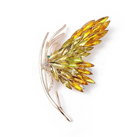Rhinestone Butterfly Brooch Pin JEWB-P016-03LG-01-1