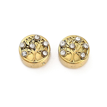 304 Stainless Steel Rhinestone Bead STAS-U047-14G-1