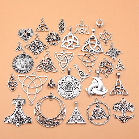30Pcs Tibetan Style Alloy Pendants PW-WGCBDA4-01-1