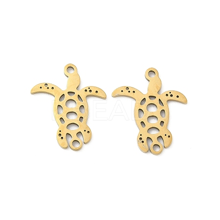 Ocean 201 Stainless Steel Laser Cut Sea Animals Connector Charms STAS-P428-03A-G-1