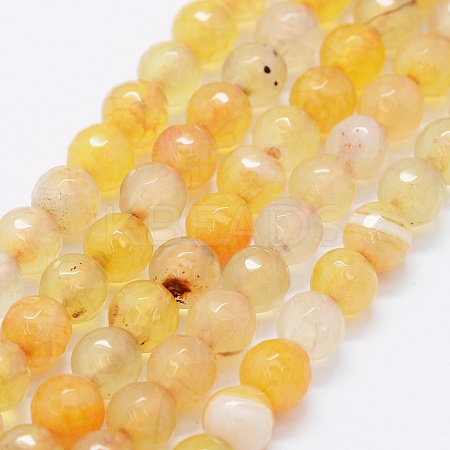 Faceted Natural Agate Beads Strands G-F561-6mm-D06-1