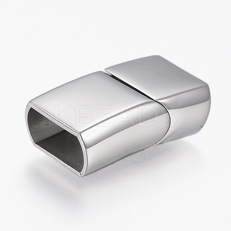 304 Stainless Steel Magnetic Clasps with Glue-in Ends STAS-F130-25P-1