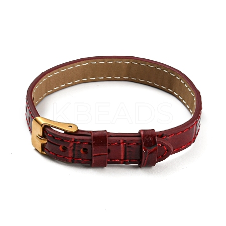 Leather Textured Watch Bands AJEW-K232-01G-01-1
