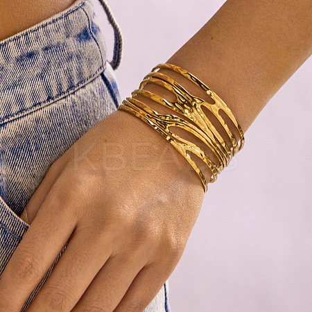304 Stainless Steel Wide Cuff Bangles WGF735A-03-1