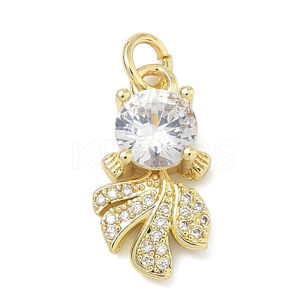 Brass Micro Pave Cubic Zirconia Pendants KK-K417-14B-G-1