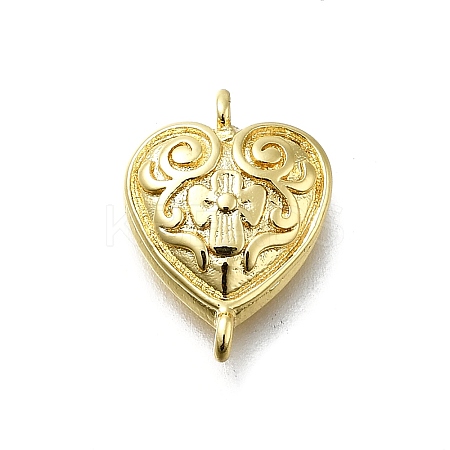 Brass Flower Heart Links KK-K400-49G-03-1