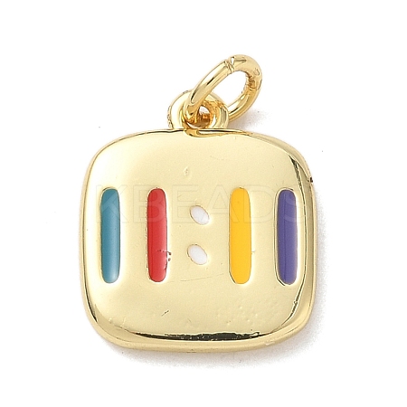 Brass Enamel 11:11 Pendants KK-B155-11G-03-1