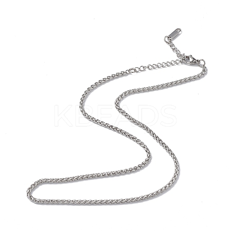 Non-Tarnish 304 Stainless Steel Wheat Chain Necklace for Men Women NJEW-K245-021C-1