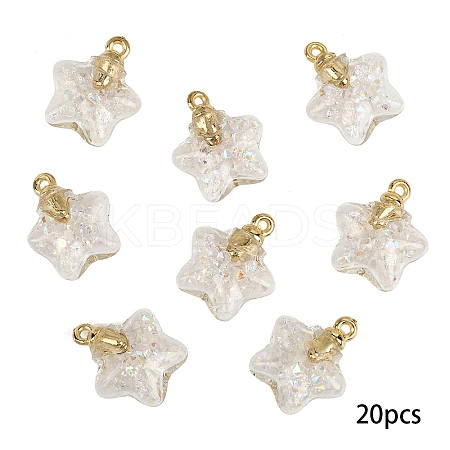 20Pcs Luminous Glass Pendants FIND-YW0009-11E-1