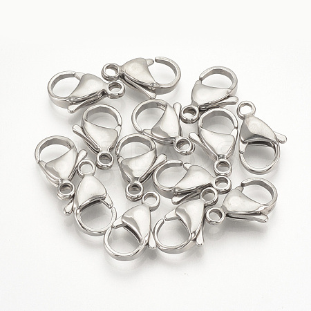 Tarnish Resistant 304 Stainless Steel Lobster Claw Clasps STAS-T029-12-1