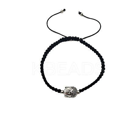Alloy Buddha Bead Braided Bead Bracelets NI5372-8-1
