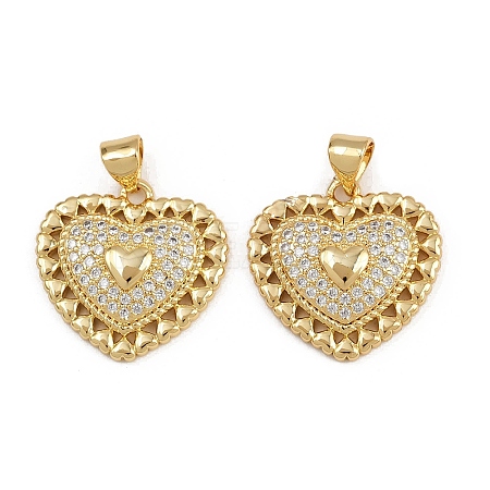 Brass Micro Pave Clear Cubic Zirconia Pendants ZIRC-I367-13G-06-1