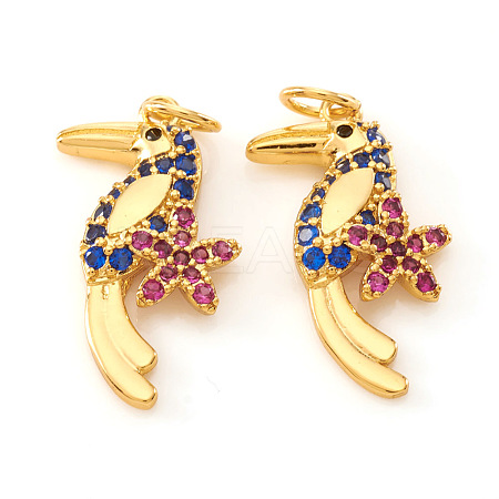 Brass Micro Pave Cubic Zirconia Pendants KK-I672-16G-1
