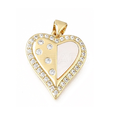 Brass Micro Pave Clear Cubic Zirconia Pendants CU-CBAF50C-18G-1