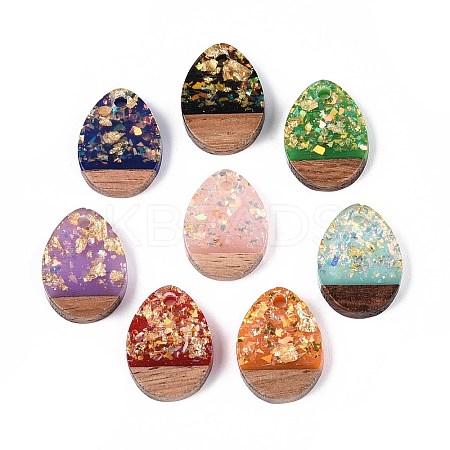 Opaque Resin and Walnut Wood Pendants RESI-T060-03M-1