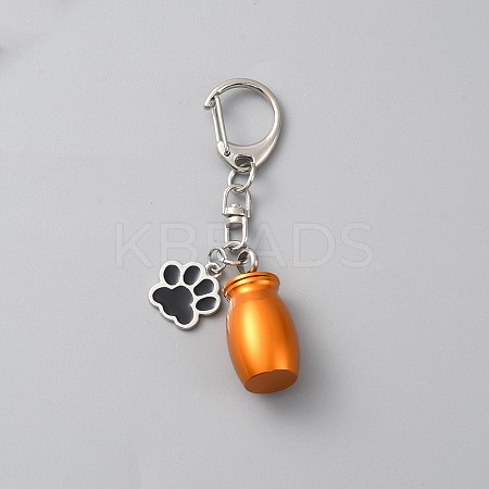 Openable Pet Memorial Urn Ashes Alloy Pendants Keychain DIY-WH0430-107D-1