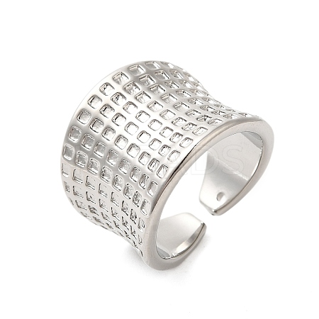 Tartan Brass Wide Open Cuff Rings for Women RJEW-A046-11P-1