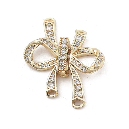 Brass Clear Cubic Zirconia Fold Over Clasps KK-M306-03G-1