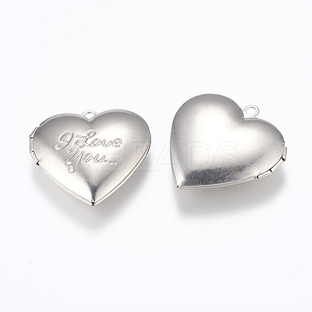 Tarnish Resistant 316 Stainless Steel Locket Pendants X-STAS-G146-17P-1