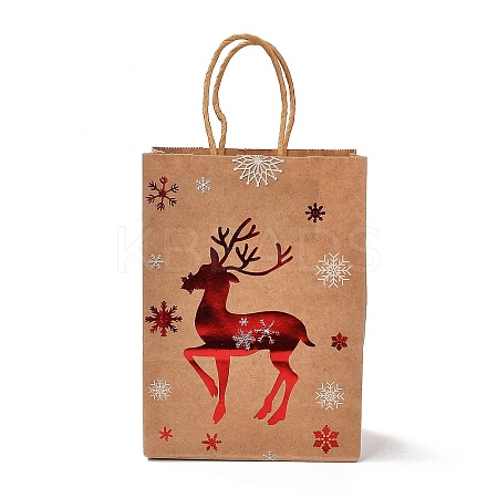 Christmas Theme Hot Stamping Rectangle Paper Bags CARB-F011-02B-1