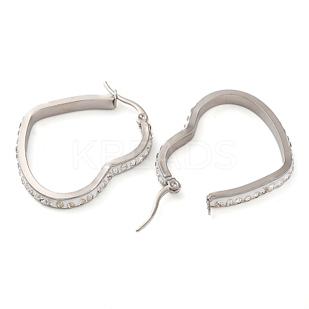 304 Stainless Steel Heart Hoop Earrings EJEW-S242-01P-C-1