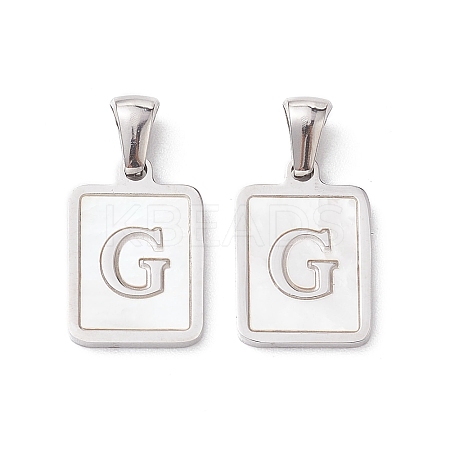 304 Stainless Steel Pave Shell Pendants STAS-G327-01P-G-1